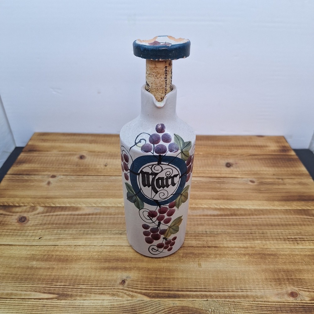 Luzerner Keramik Handarbeit Marc Ceramic Bottle Grape Design Swiss Made 586